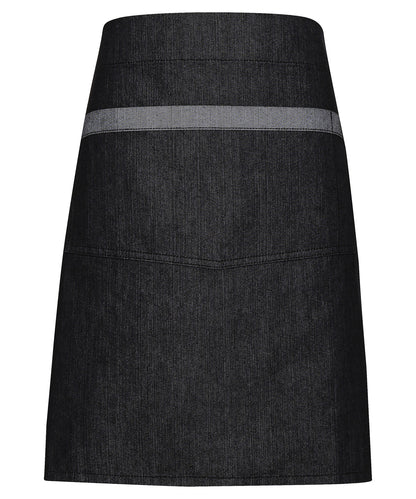 Domain contrast denim waist apron