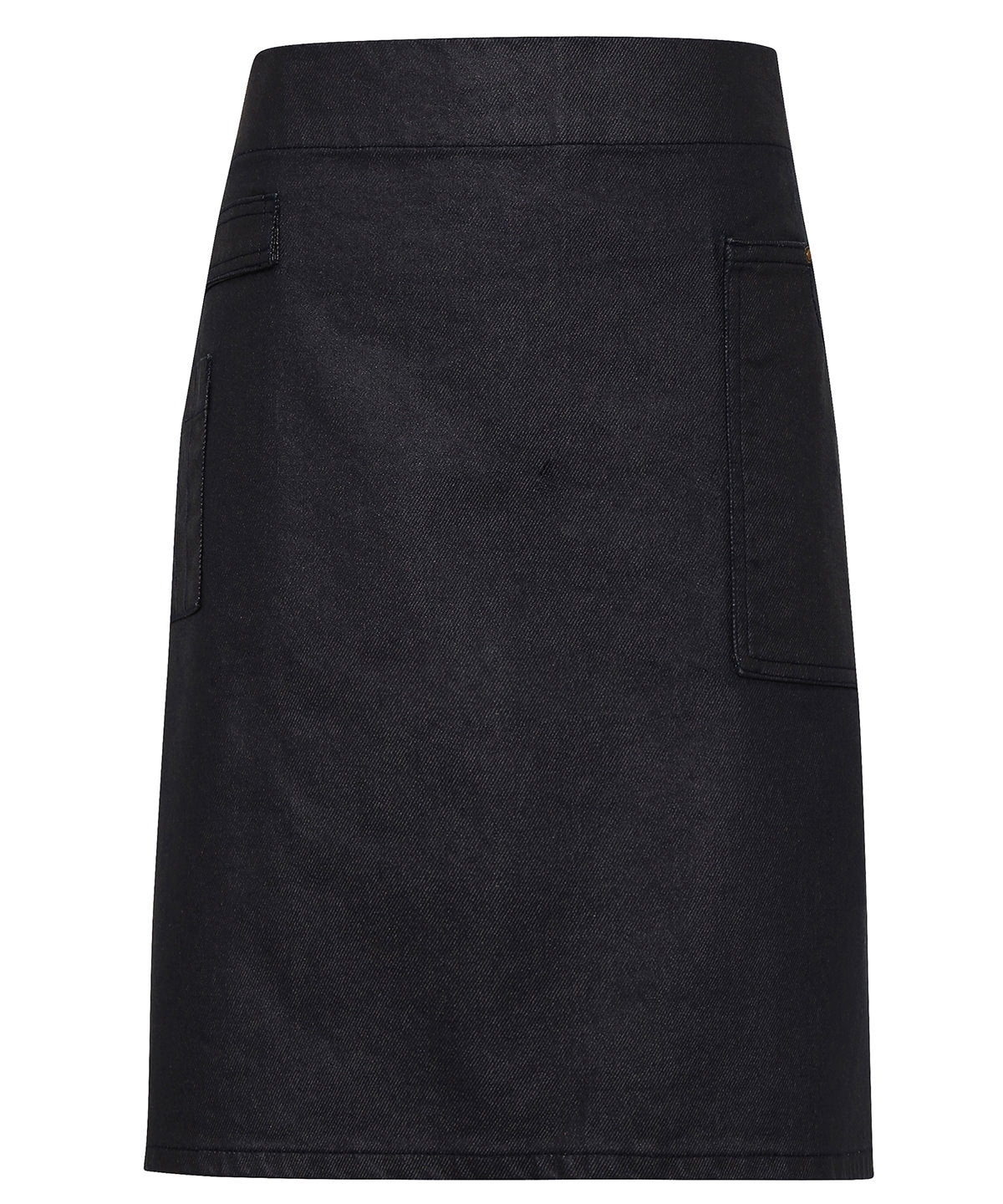 Division waxed-look denim waist apron