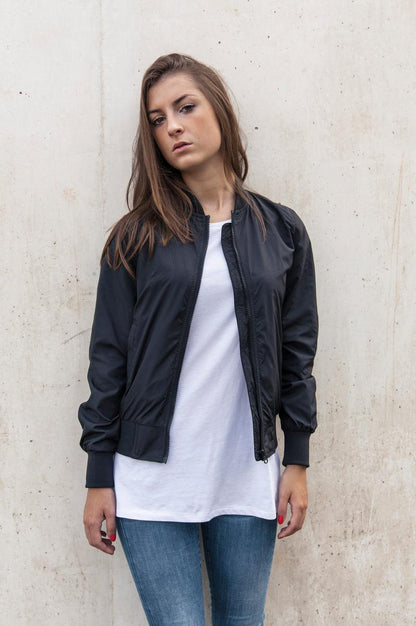 Women's nylon bomber jacket