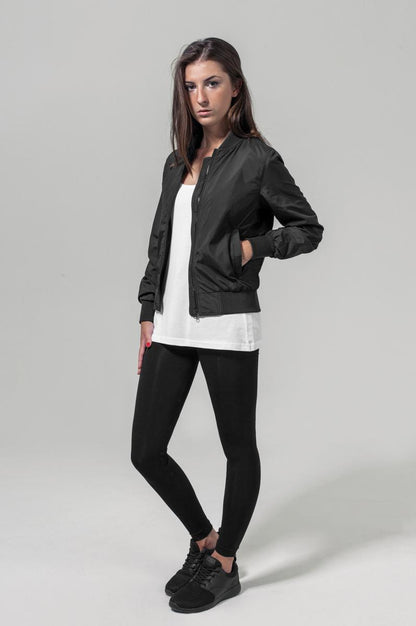 Women's nylon bomber jacket