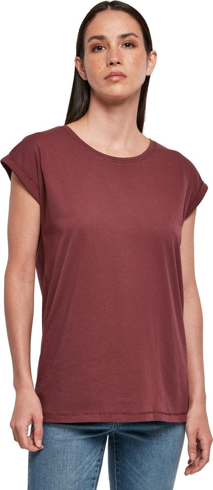 Women's organic extended shoulder tee